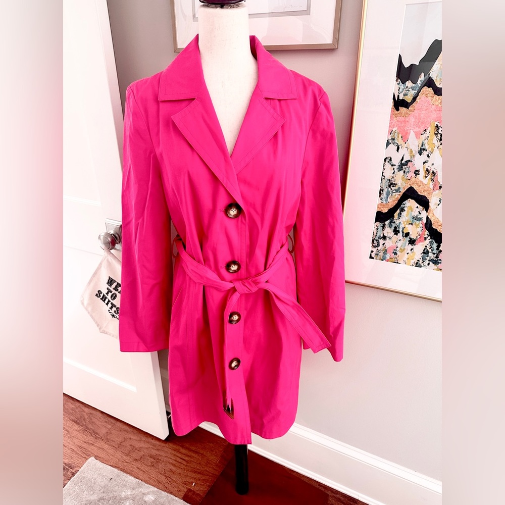 Michael by michael kors nearly NWT fuchsia trench sz L
